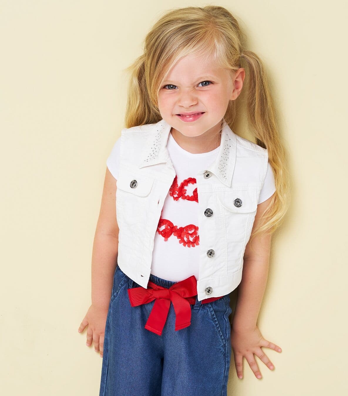Anzugweste IDO "BABY GIRL VEST", Mädchen, Gr. 92, weiß (optical weiß), Westen Anzugweste