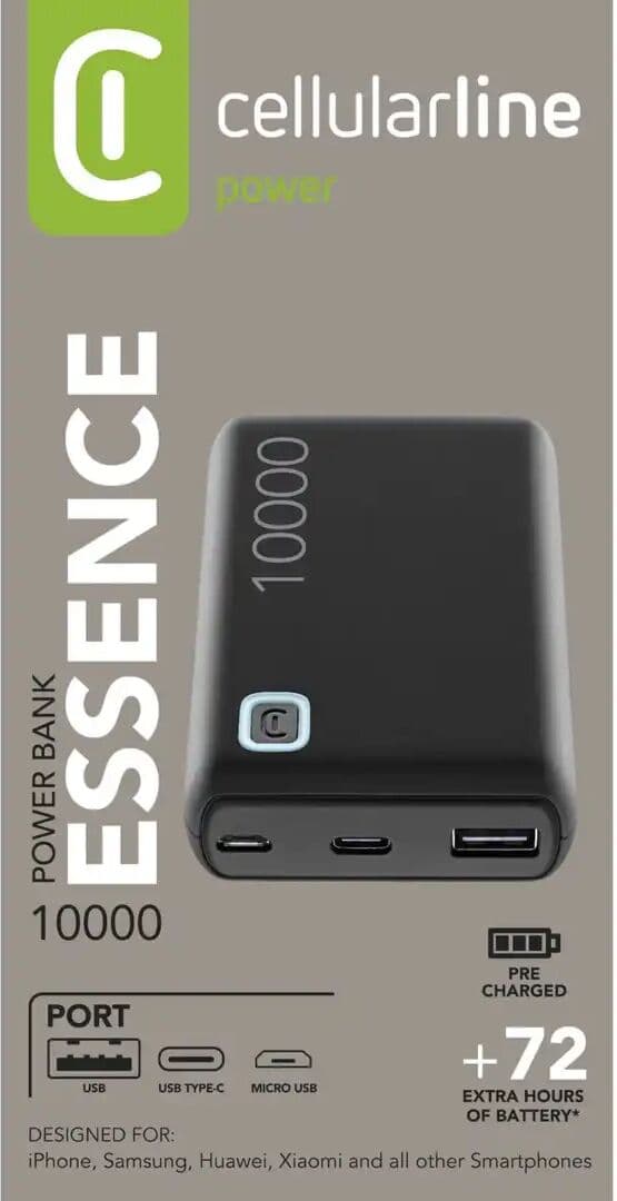 Bullfighter Cellularline Power Bank Essence 10.000 Mah