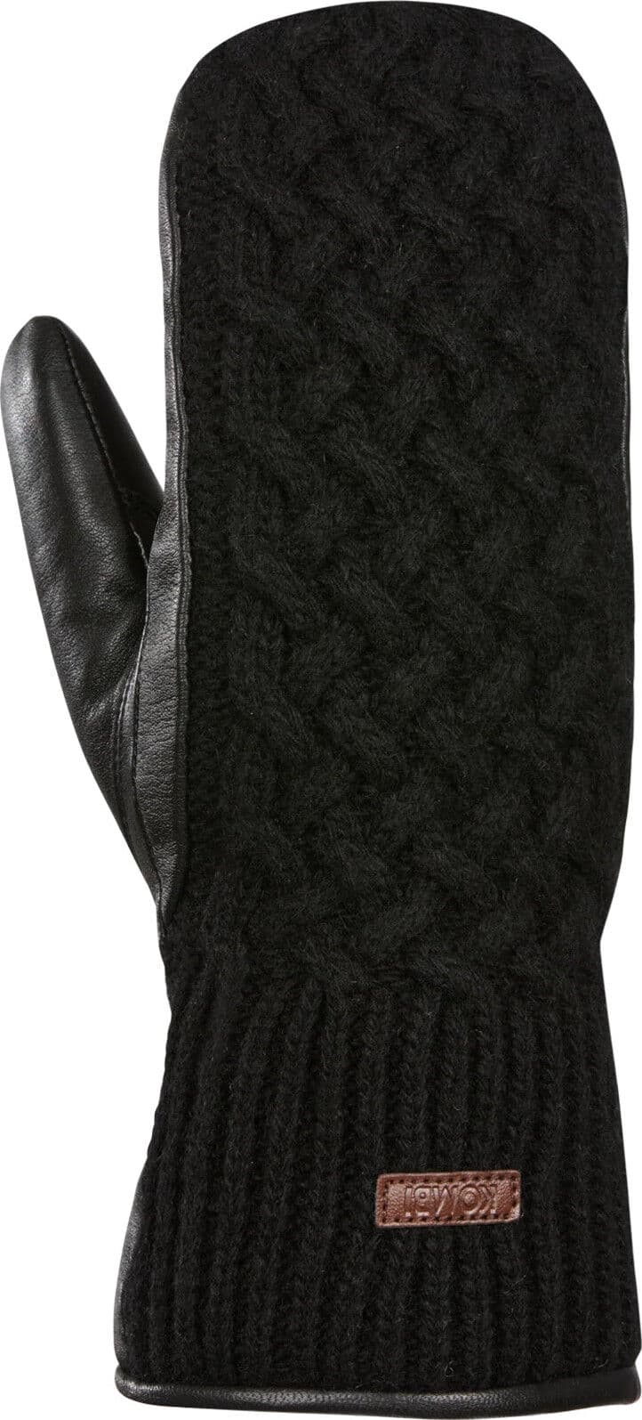 Kombi Women's Ariana Leather and Knit Mittens Black S