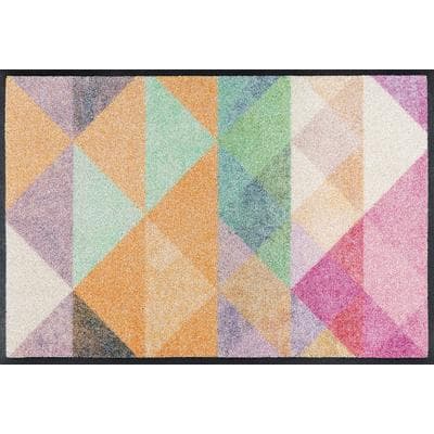 Fußmatte "Snorre" Gr. 15, bunt, B:50cm H:9mm L:75cm, Kunstfaser, WASH+DRY BY KLEEN-TEX, Teppiche, Schmutzfangläufer, Schmutzfangmatte, modernes geometrisches Design, rutschhemmend