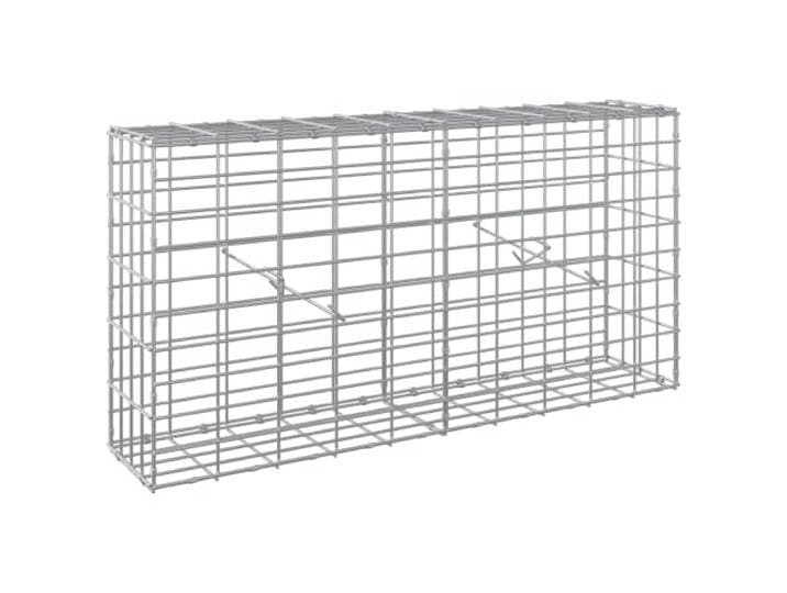 Gabion aus verzinktem Stahl, 100 x 20 x 50 cm, Maschenweite: 5 x 10 cm Verzinkter Stahl, Maschenweite 5x10 cm, Draht 5 mm, Haken und Clips, Absperrwand, Gartenumrandung, dekoratives Beet