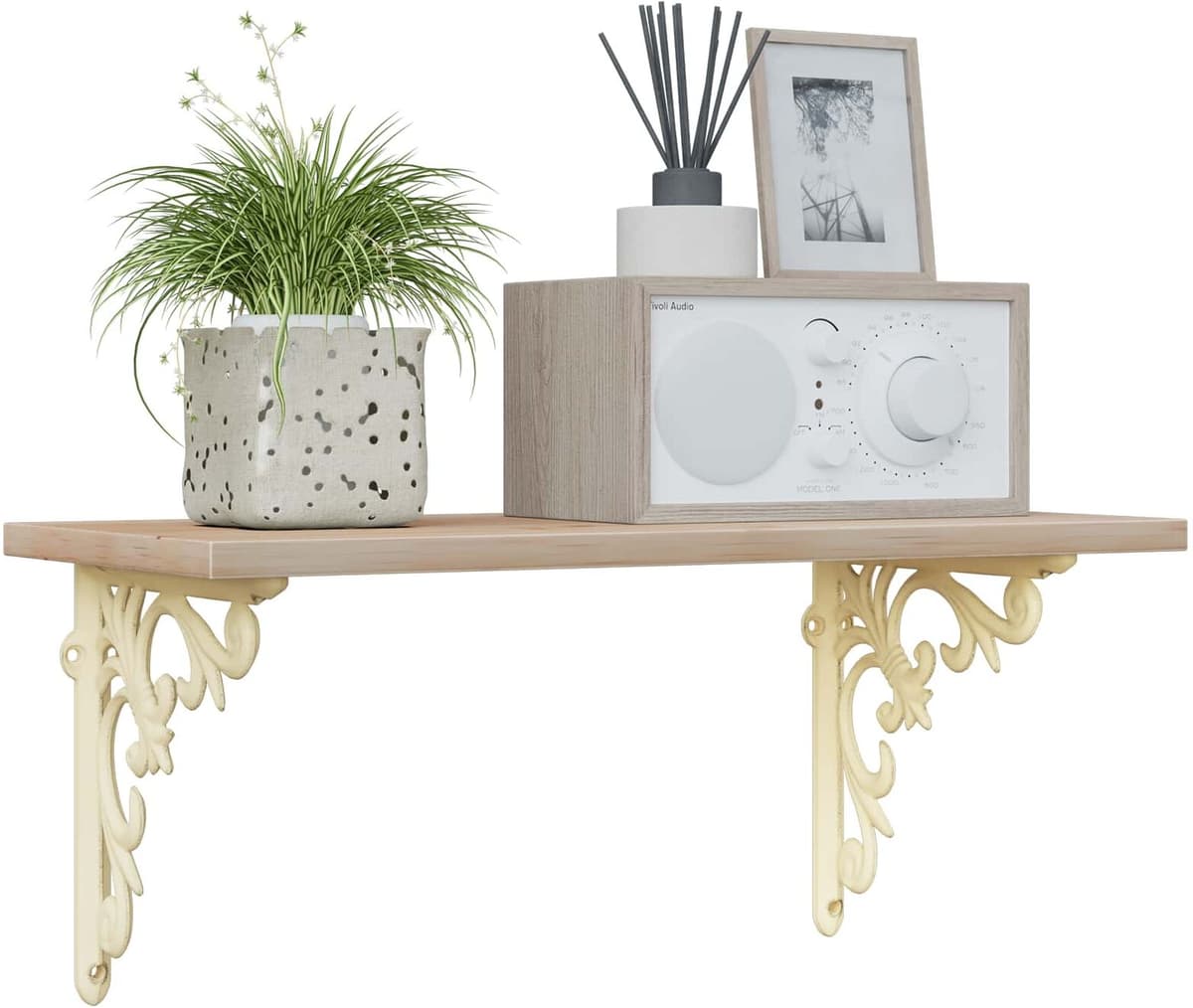 vidaXL Supports d'étagère murale 12 pc Blanc antique