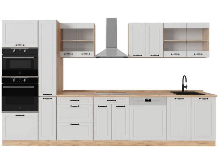Vicco R-Line Complete keuken – 350 cm\, WB Eik Wit landhuis/gouden eik