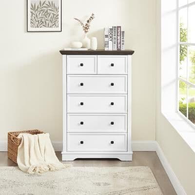 Kodotan sofa 6 Drawer Dresser,6 Drawers cabinet Tall Chest of Drawers Closet Organizers Storage Clothes, cabinet of 6 drawers Living Room