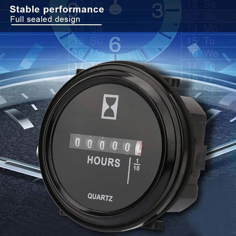 APWIKOGER 6V-80V Hour Meter for Marine Boat Engine 2