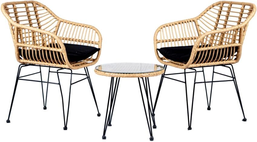 EuroGarden SET MIAMI 2 POLTRONE E TAVOLINO GRIGIO