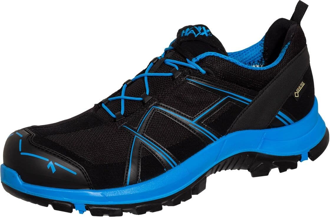 Sicherheitsschuh HAIX "Black Eagle Safety 40.1 low" Gr. 5,5, schwarz (schwarz, blau), 5,5, Obermaterial: 50% sonstige Fasern AF. 50% Textilmaterial TEXMAT., Schuhe, Sicherheitsschuh
