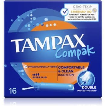 Tampax Compak Super Plus tampões com aplicador 16 un.. Compak Super Plus