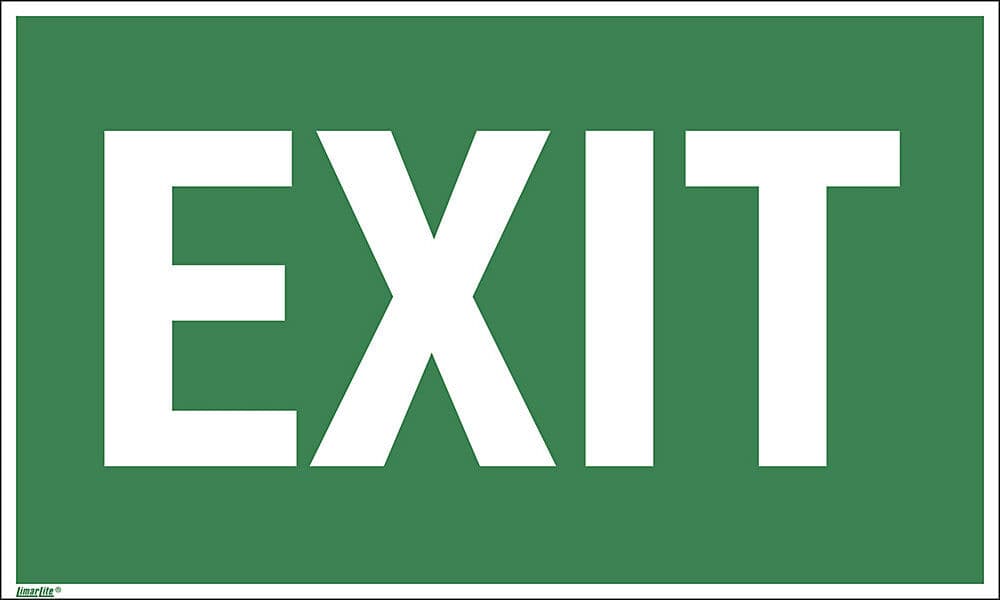 kaiserkraft Kombizusatzschild mit Text für Rettungszeichen, EXIT, VE 10 Stk, Kunststoff, langnachleuchtend, LxHxT 250 x 150 x 1 mm