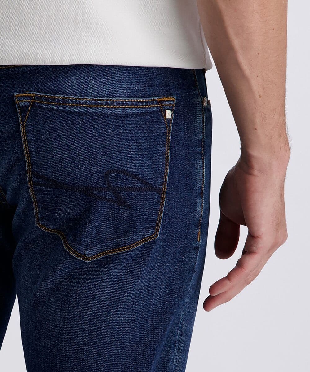 Regular-fit-Jeans PIERRE CARDIN "PC-Lyon tapered Futureflex", Herren, Gr. 31, Länge 32, blau (dunkelblau used), Denim/Jeans, Obermaterial: 92% Baumwolle, 6% Elastomultiester, 2% Elasthan, unifarben, regular fit lang, Jeans Regular-fit-Jeans, im Five-Pocke