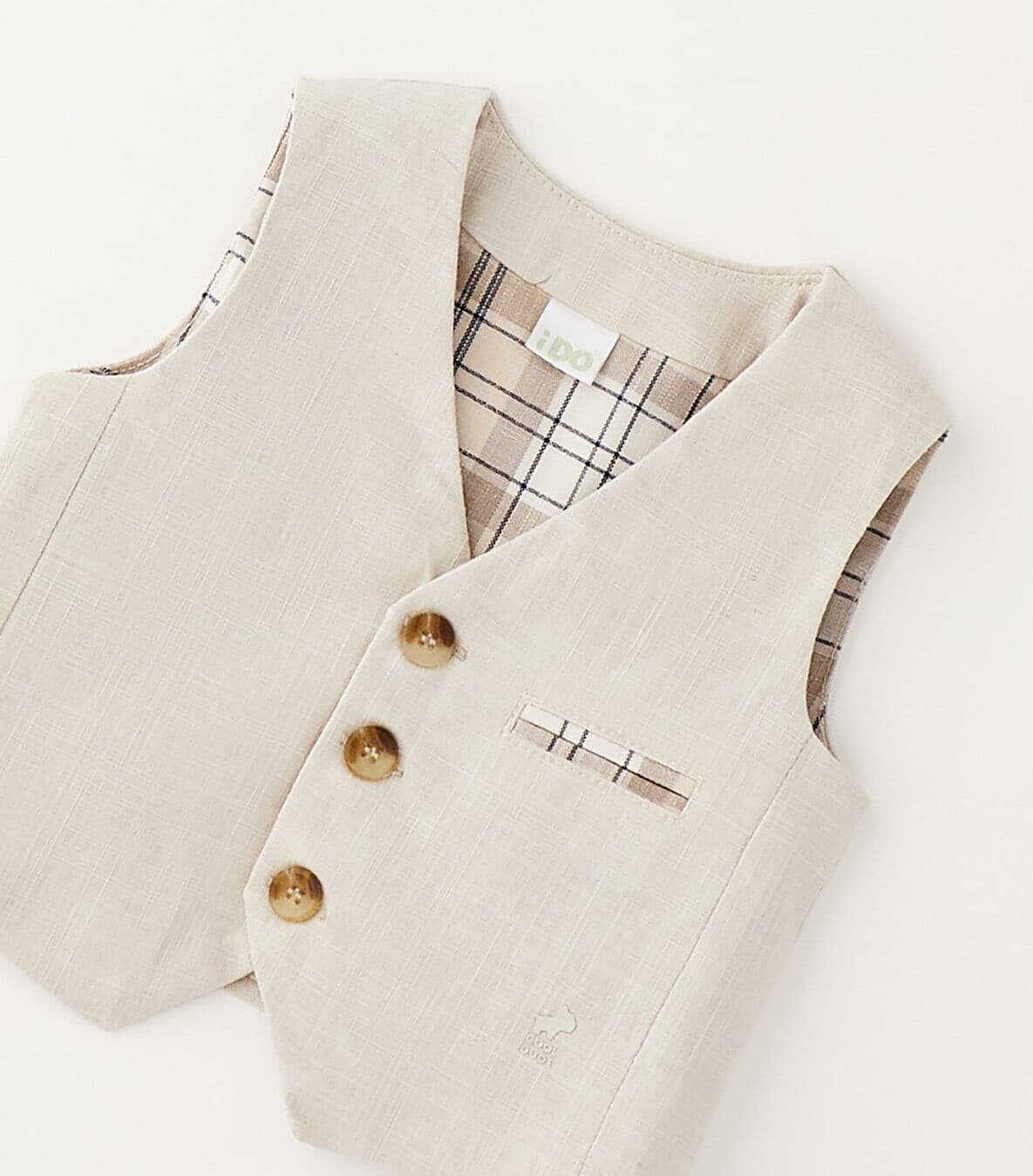 Anzugweste IDO "BABY BOY VEST", Jungen, Gr. 62, beige, Westen Anzugweste