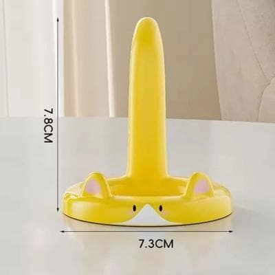 Uplift Treasures Cute Cartoon Cat Phone Holder Creative Mini Desktop Stand And Decorative Ornament yellow