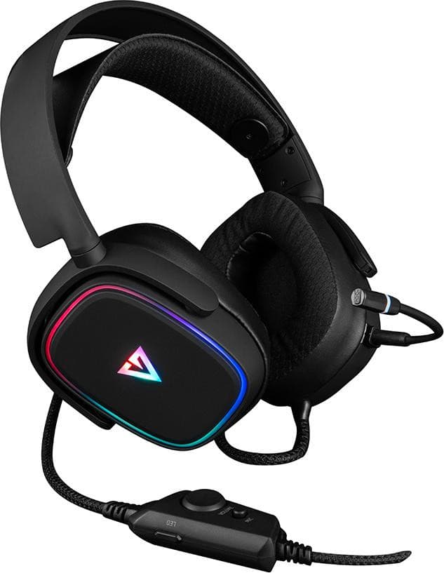 Modecom Volcano MC-899 Prometheus Gaming Hoofdtelefoon met 7.1 Surround Sound, RGB-verlichting en Afneembare Microfoon, Zwart