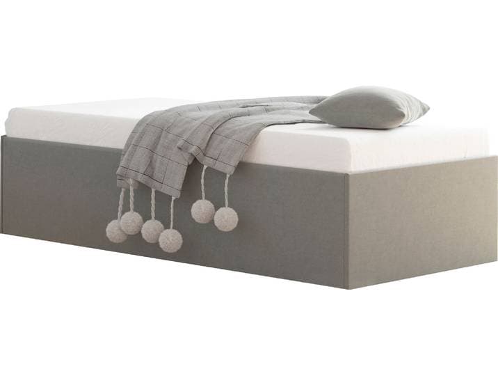 Polsterbett Amrum , grau, B:145cm L:205cm, Bezug Glanzvelours, 100% Polyester, Polsterung 100% Polyester, Gestell Holzwerkstoff, WESTFALIA SCHLAFKOMFORT, Betten, Polsterbett, in Samtvelours ohne Kopfteil, mit und ohne Bettkasten erhältlich