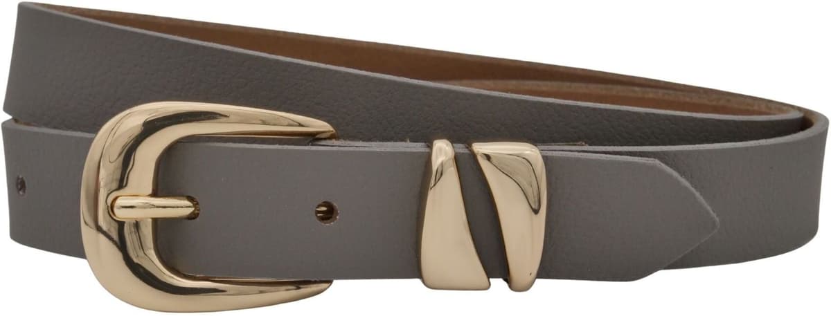 Ledergürtel ANNAMATONI "AnnaMatoni AnnaMatoni Damen Ledergürtel 2,5 cm breit mit", Damen, Gr. TW 110, grau 730, 100% Leder, Gürtel Ledergürtel