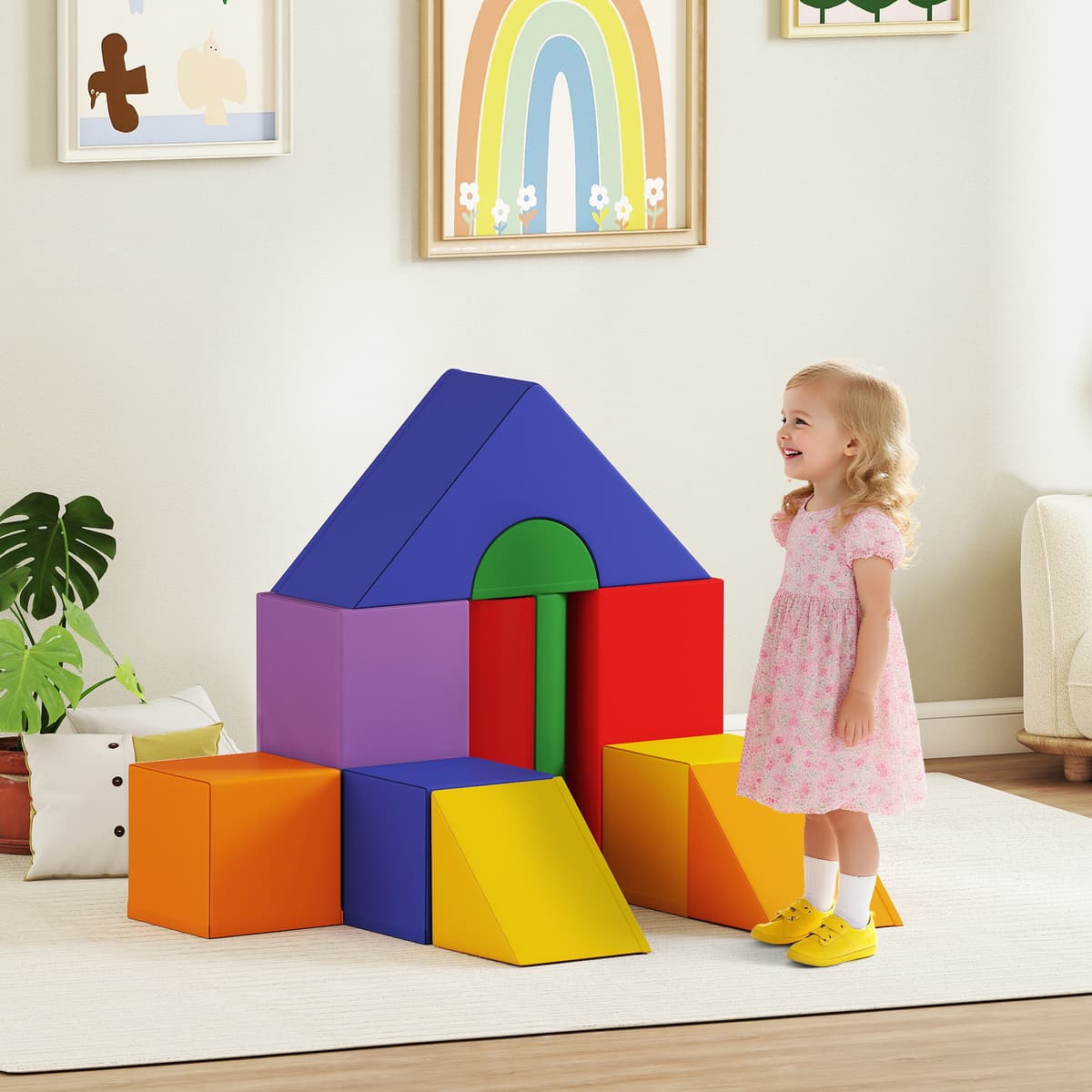 Homcom Set di Costruzioni Morbide per Bambini da 1-3 Anni con 11 Forme, in PU e EPE, Colori Vari   Aosom Italy