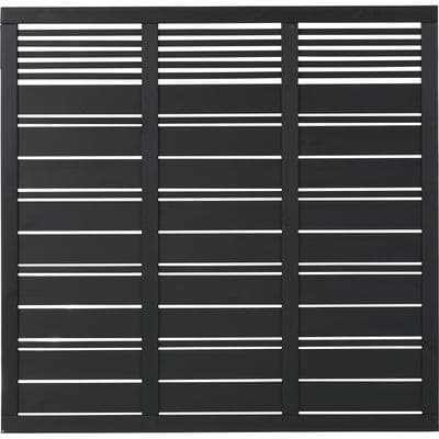 Sichtschutzelement PLUS "Silence", schwarz, H:170cm L:176cm, Massivholz, Stahl, Zaunelemente, Höhe: 170 cm, Gesamtlänge: 5,64 bis 13,04 m, zum Aufschrauben