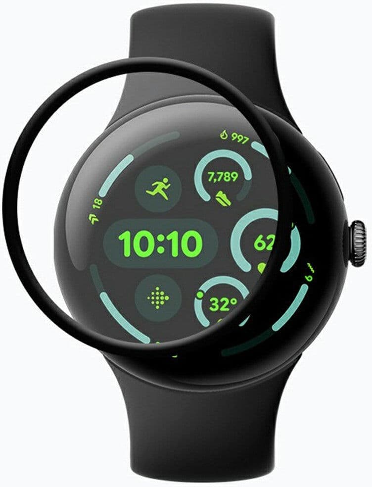 INCOVER Google Pixel Watch 4 (41mm) Plastik Skærmbeskyttelse - Gennemsigtig / Sort Kant