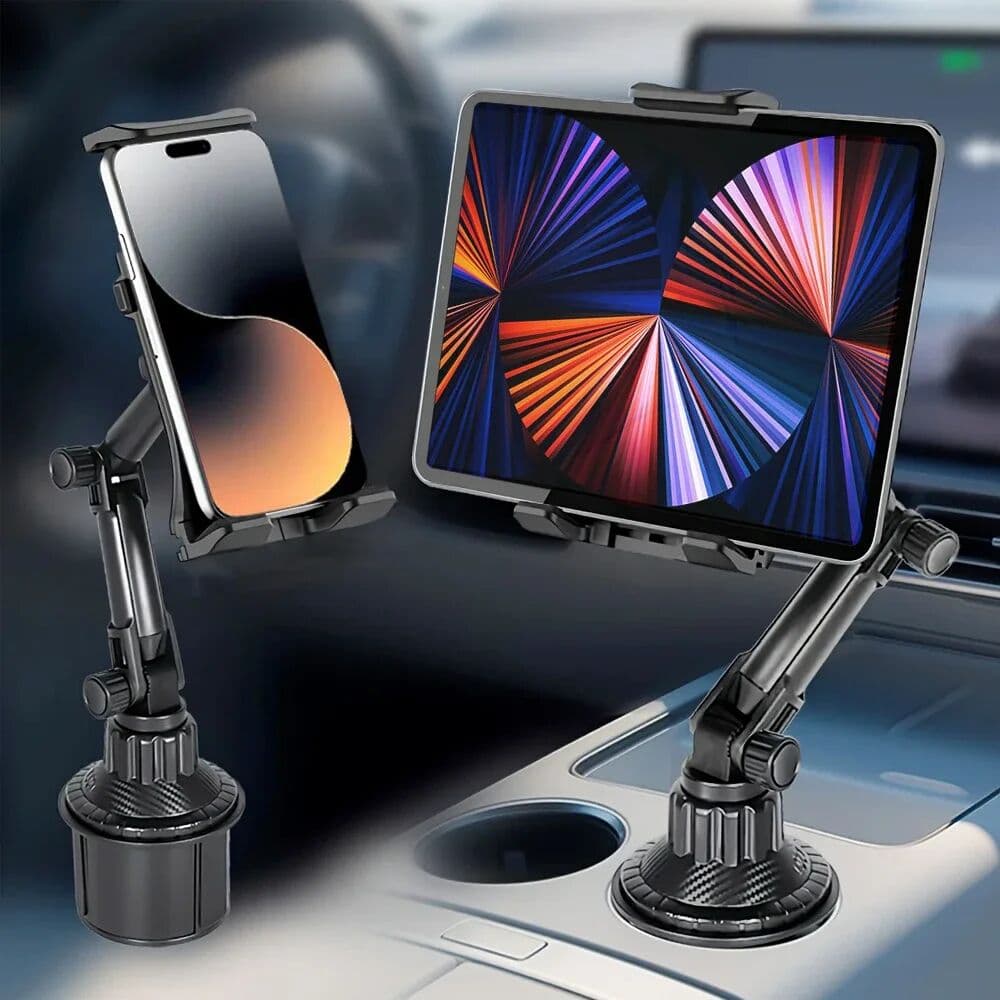 NONE Car Tablet Stand Cup Slot 360 Adjustable Smartphone Holder 270 Tilt Bar Triangular Base Ram Mount SUV Tools for Ipad Pro 11 Air