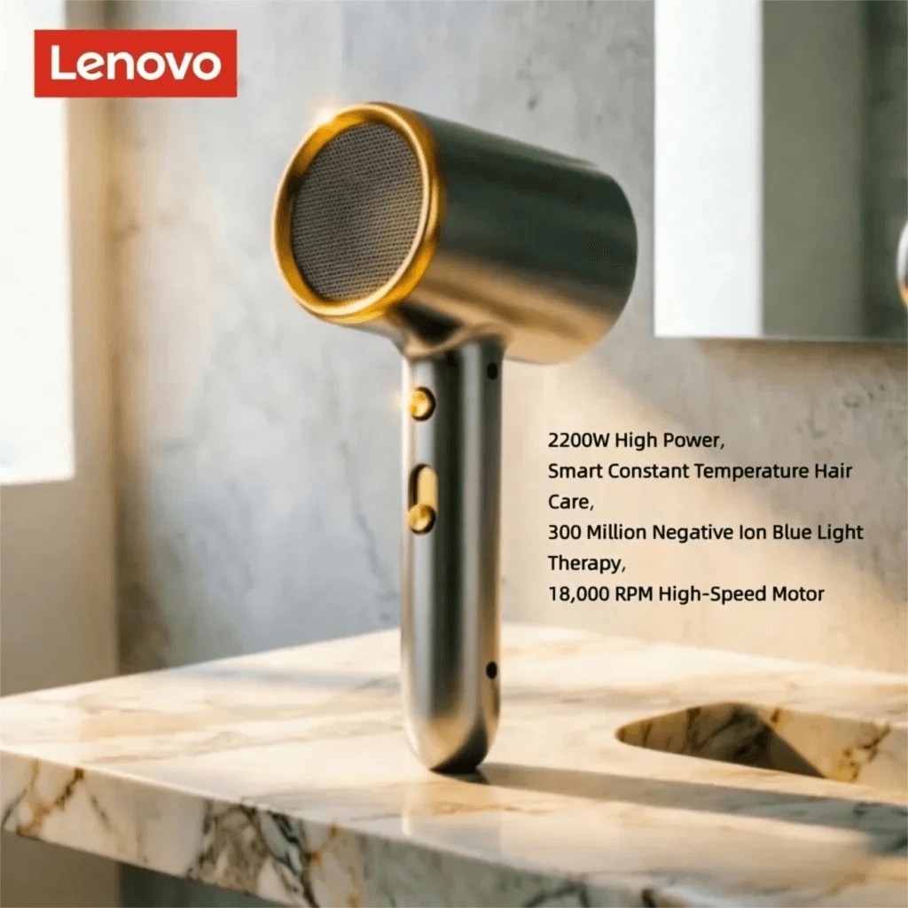 Lenovo C2 Professional High-Power Hair Dryer with Rapid Heat, Hot/Cool Settings, and Ionic Technology 2200w