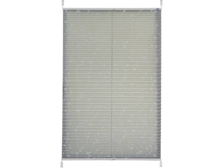 Plissee K-HOME Klemmfix Elba, ohne Bohren, Klemmfix, bedruckt Gr. 16, grau (grau, weiß, weiß), B:55cm H:210cm, Obermaterial: 100% Polyester, Plissees, Plissee, Lichtschutz, ohne Bohren, verspannt, bedruckt