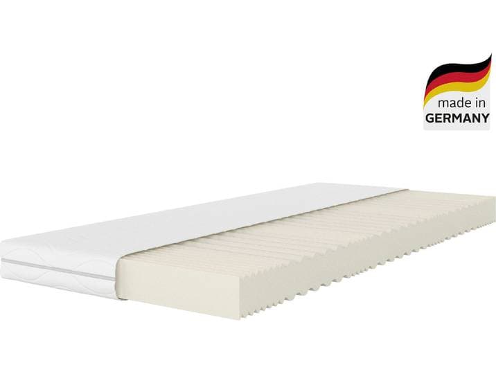 Komfortschaummatratze GOODPRODUCT Fjord, 7-Zonen Matratze 90x200 cm, 140x200 cm & weitere Grössen , weiss (weiß), flexibel (0 kg - 120 kg), 13cm,mit Matratzen-Entsorgung, Material oben: Kunstfaser Material unten: Kunstfaser, B/L: 140cm x 200cm, 1 Stk., Matratzen, Komfortschaummatratze, Matratze, atmungsaktiv, allergiker geeignet (für Hausstauballergiker)