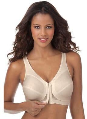 Plus Size Women's Glamorise® Magic Lift® Front-Close Posture Wireless Bra 1265 by Glamorise in Cafe (Size 36 B)