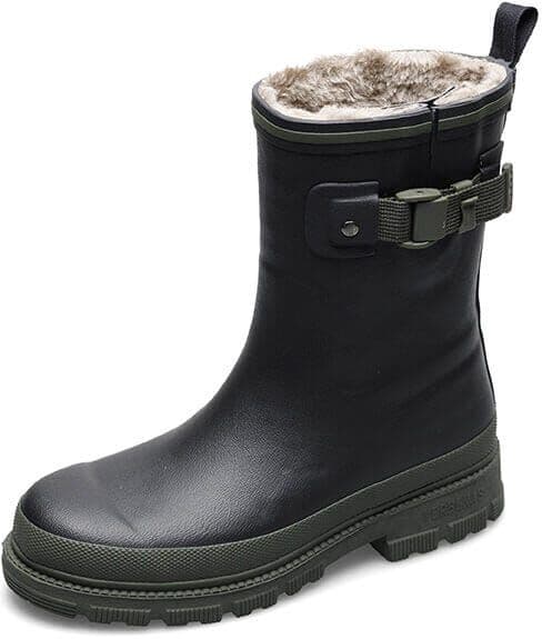 Verbenas Lina Fur Lined Welly Black & Khaki