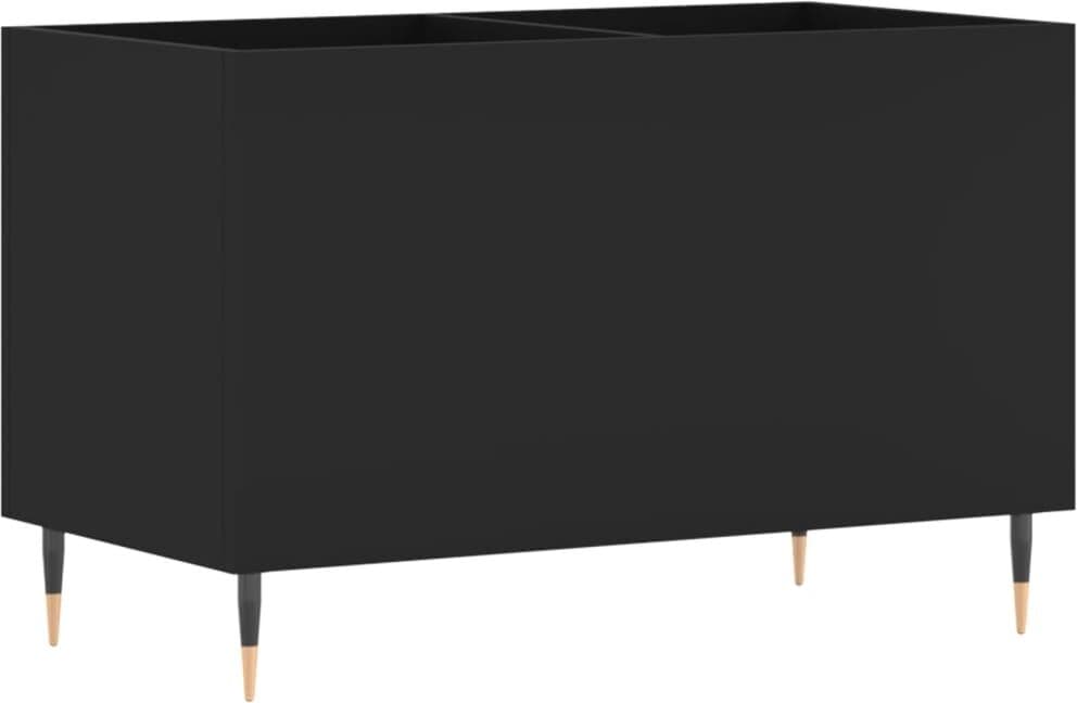 vidaXL Armoire à disques noir 74,5x38x48 cm bois d'ingénierie