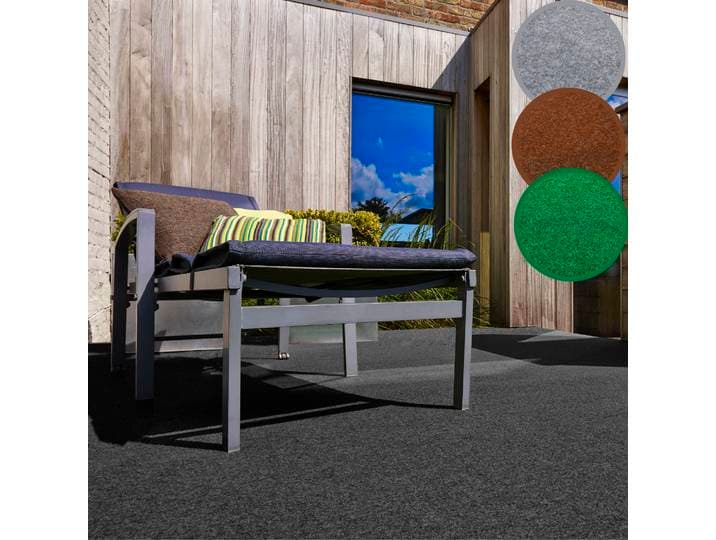 Andiamo Edinburgh, Gesamthöhe 4 mm, Made in Netherlands rechteckig aus Nadelfilz, mit Drainagenoppen, für Balkon, Terasse, Wintergarten