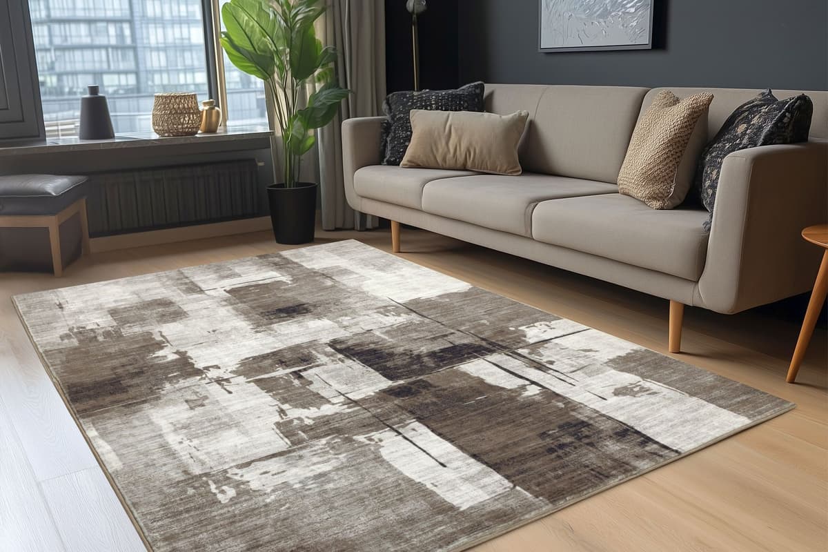 Teppich KAYOOM "Elegantica 325", braun (taupe), B:230cm H:12mm L:330cm, Polyester, Teppiche, Teppich, Kurzflor, Modernes Muster, Deko, Wohnzimmer taupe B : 230cm 1 Stk., 12mm, L: 330cm