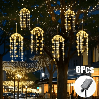 Inspire Curations Solar Jellyfish Hanging Lights With 8 Lighting Modes 6pcs warm White