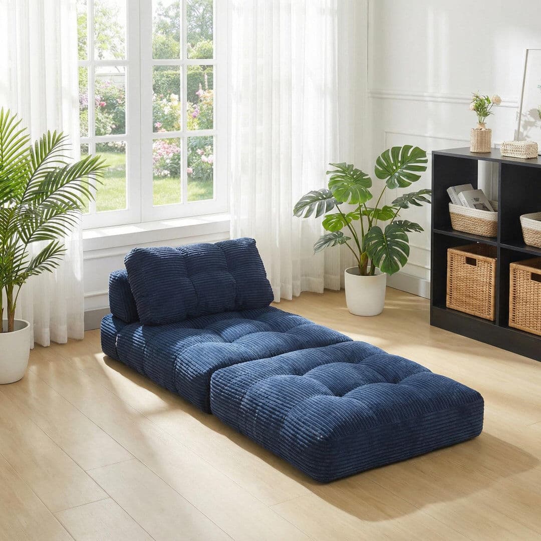 Blue Elephant 1 Seater Sofa Blue 46cm H X 130cm W X 87cm D