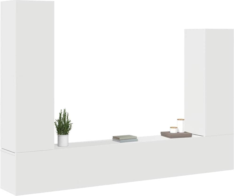 vidaXL Ensemble de meubles TV 4 pcs Blanc Bois d'ingénierie