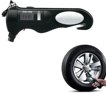 Everyday Crate 4 In 1 Digital Tire Pressure Gauge & Emergency Car Safety Tool With LED Flashlight jz 409b