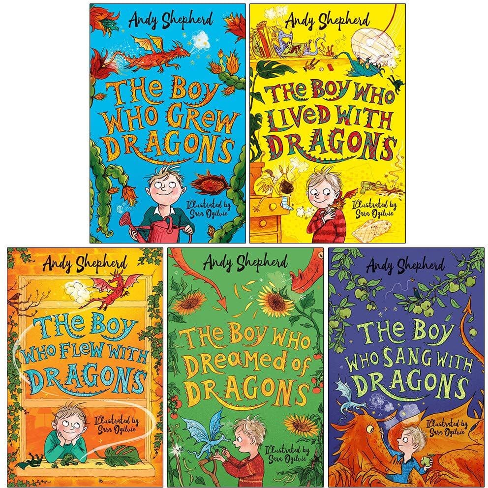 Piccadilly The Boy Who Grew 5 Books Collection Set by Andy Shepherd The Boy Who Grew Dragons, The Boy Who Lived with Dragons, The Boy Who Flew with Dragons, The