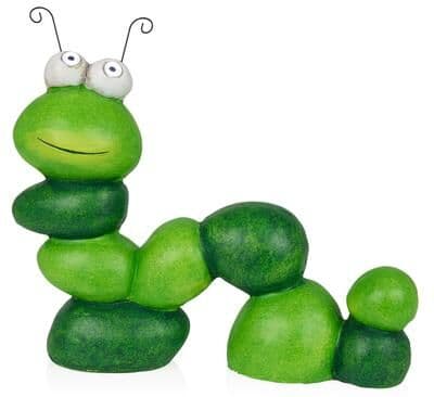 Alpine Solar Caterpillar Statuary w/ LED Light-Up Eyes