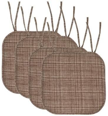 Sweet Home Collection Aria Memory Foam Non-Slip Chair Cushion with Ties