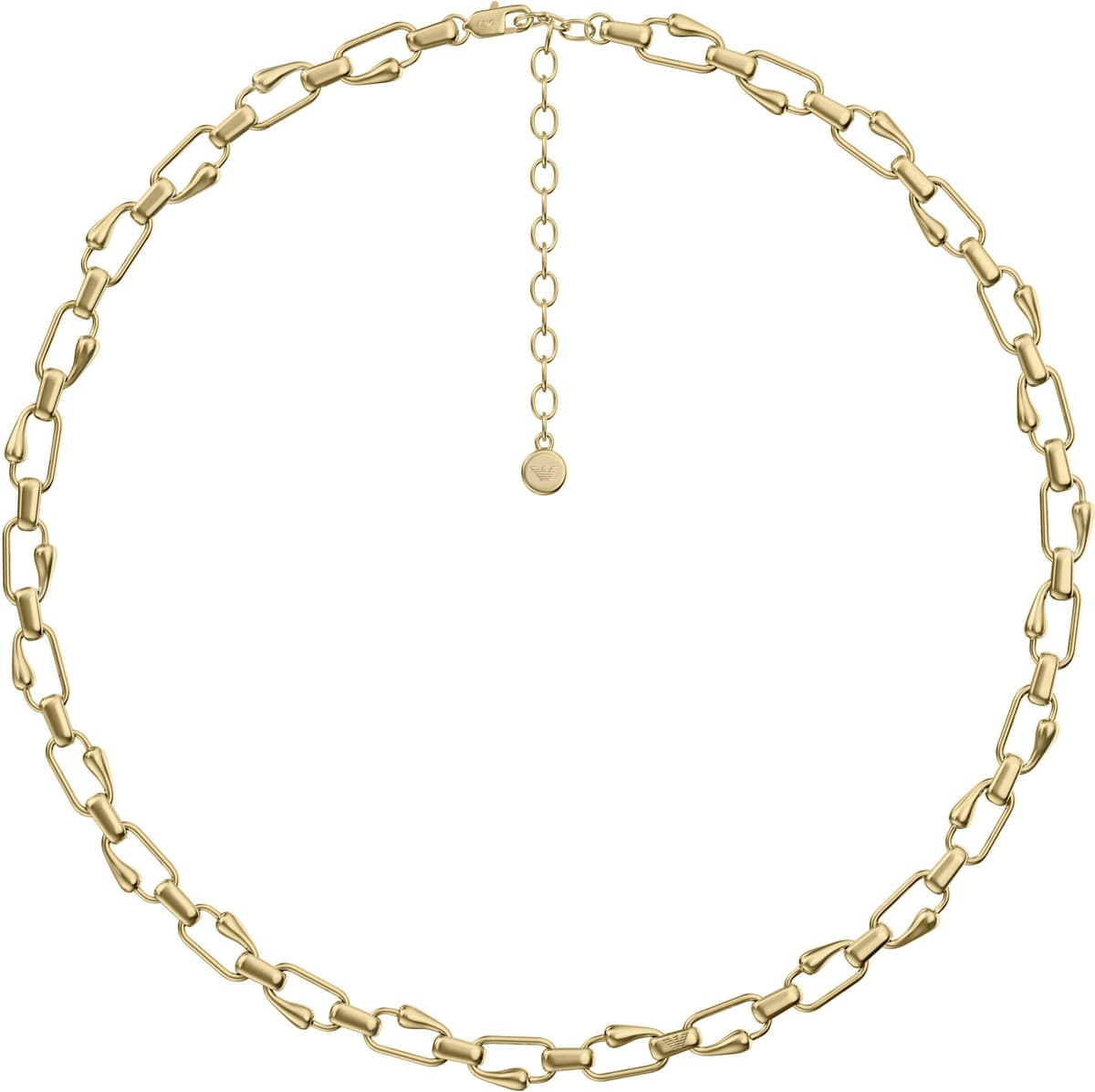 Kette ohne Anhänger EMPORIO ARMANI, gold (gelbgoldfarben), Halsketten, Damen, Metall, L: 44 B: 9mm, B:9mm