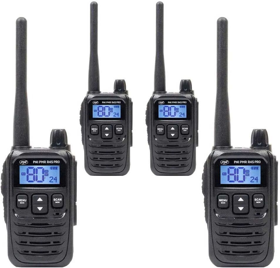 Pni Walkie-talkie Pmr R45 Pro 4 Unidades Black One Size
