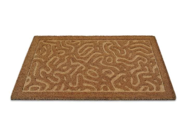 Fußmatte WECON HOME Desert Doodle , beige (natur), B:60cm H:14mm L:90cm, Kokos, Teppiche, Fußmatte, Kokos, pflegeleicht, rutschfest, abstraktes Design, Schmutzfangmatte