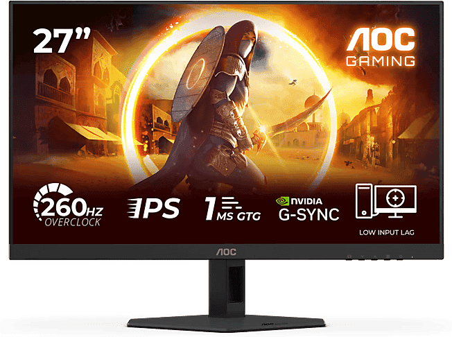 Monitor gaming - AOC 27G4ZR, 27" Full-HD, 260 Hz, 1 ms GtG, 0.3 MPRT, Fast IPS, Adaptive Sync, Compatible HDCP, Negro