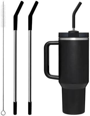 Uplifted Finds Stainless Steel Straw With Silicone Tip Replacement Set For Tumbler Cups Stainless Steel Straw With Silicone Tip Replacement Set For Tumbler Cups
