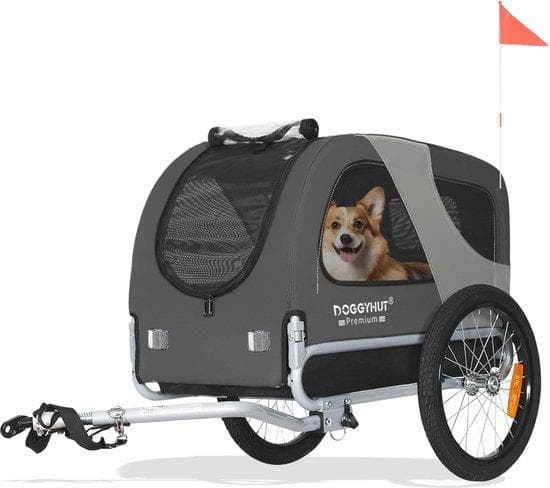 Famanu Hunde-Fahrradanhänger für kleine und mittelgroße Hunde - Geeignet bis 23 kg