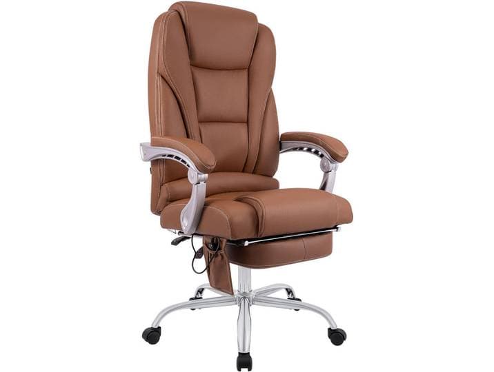 CLP Chefsessel Echtleder Hellbraun, Metall, 69x118x64 cm, Büromöbel, Bürostühle, Chefsessel