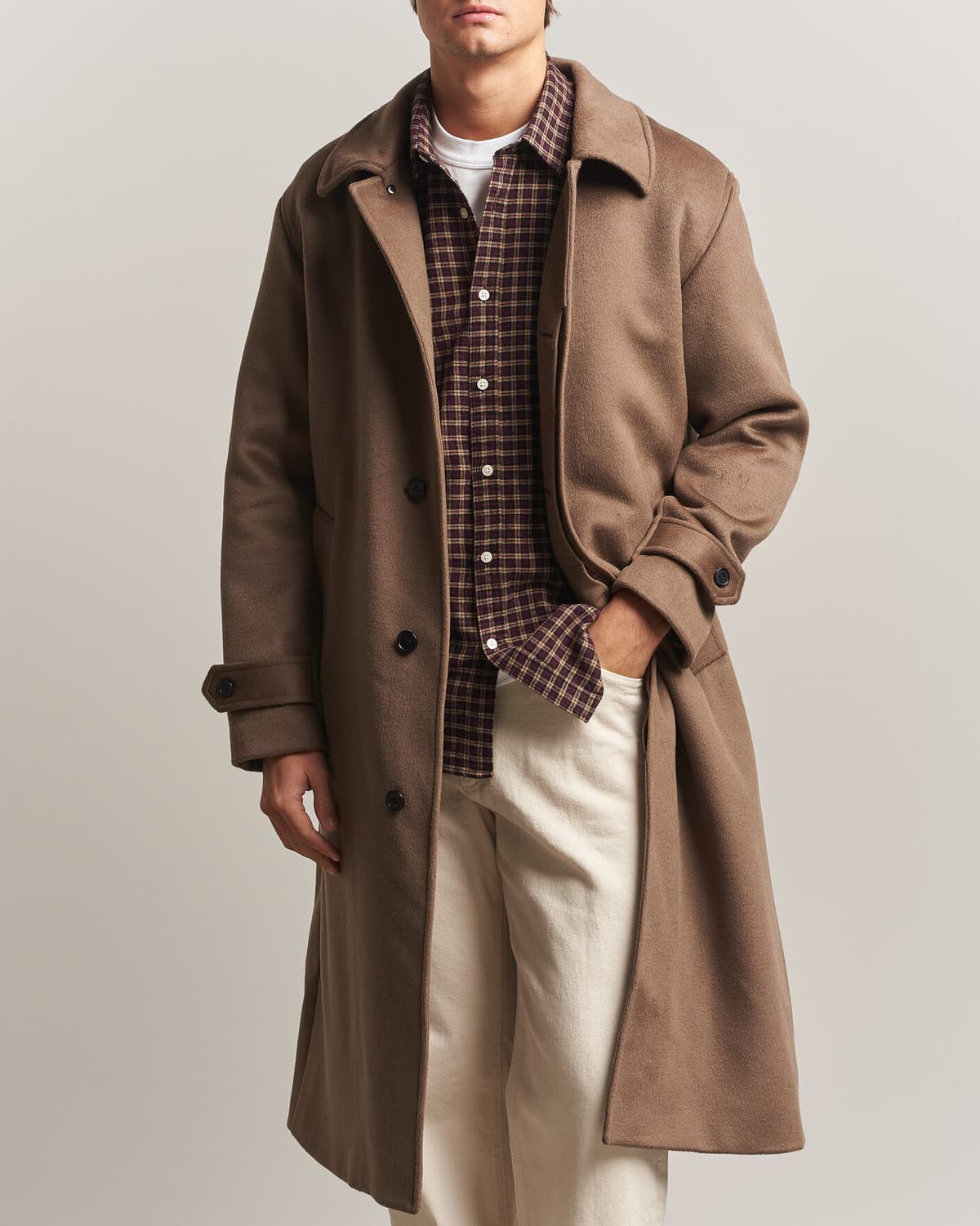 NN07 Gibson Wool/Cashmere Coat Desert Clay men L Beige