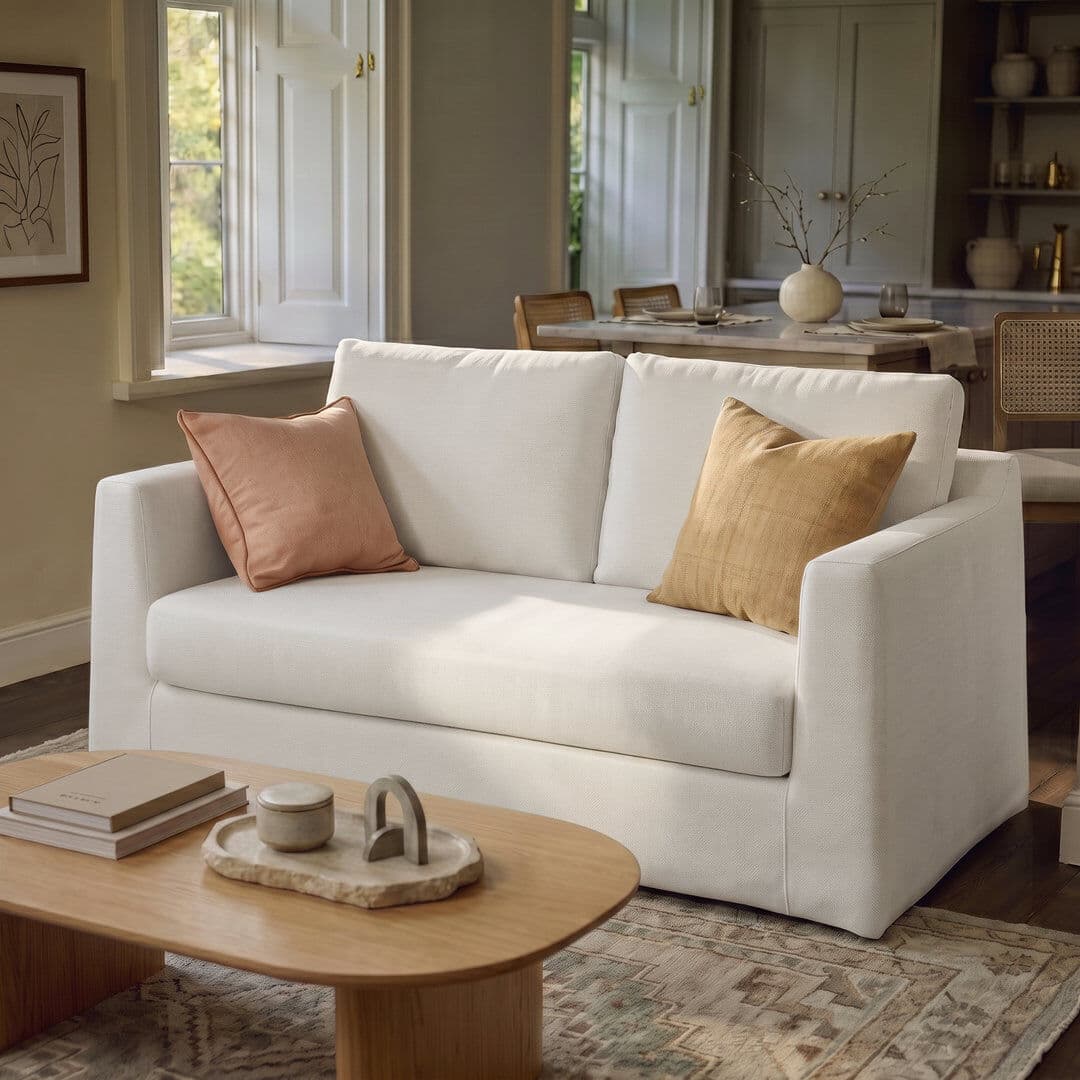 17 Stories Alpha 2 Seater Sofa White 84cm H X 152cm W X 89cm D