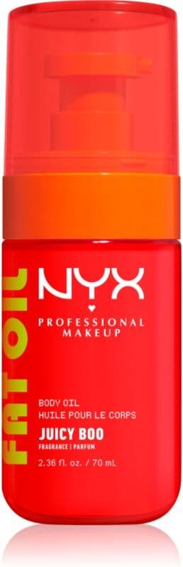 NYX Professional Makeup Fat Oil Body θρεπτικό λάδι σώματος προσθέτει ενυδάτωση και λάμψη με άρωμα Juicy Boo 70 ml