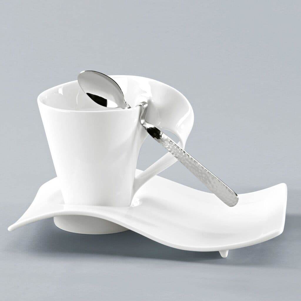 Becher VILLEROY & BOCH "Becher-Set NewWave 6er Set weiß", weiß, B:29cm H:21,5cm, Trinkgefäße, Becher, Spülmaschinengeeignet, Mikrowellenfest