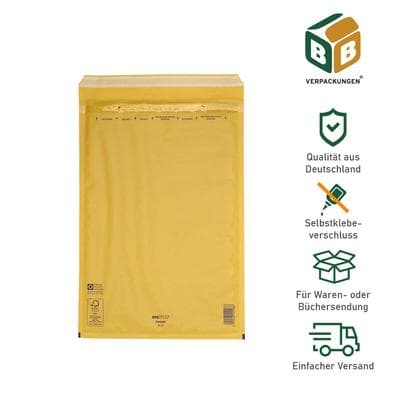 BB-Verpackungen GmbH 300 x Luftpolsterversandtasche (300 x 445 mm) 9 / J braun Luftpolstertaschen Versandtaschen Selbstklebeverschluss Bücher Briefe BB-Verpackungen